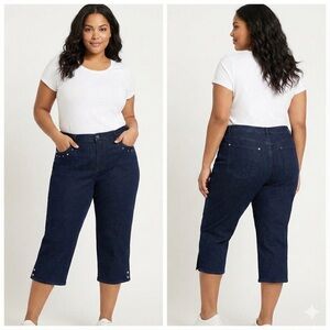 Denim&Co Dark Blue Ankle Jeans